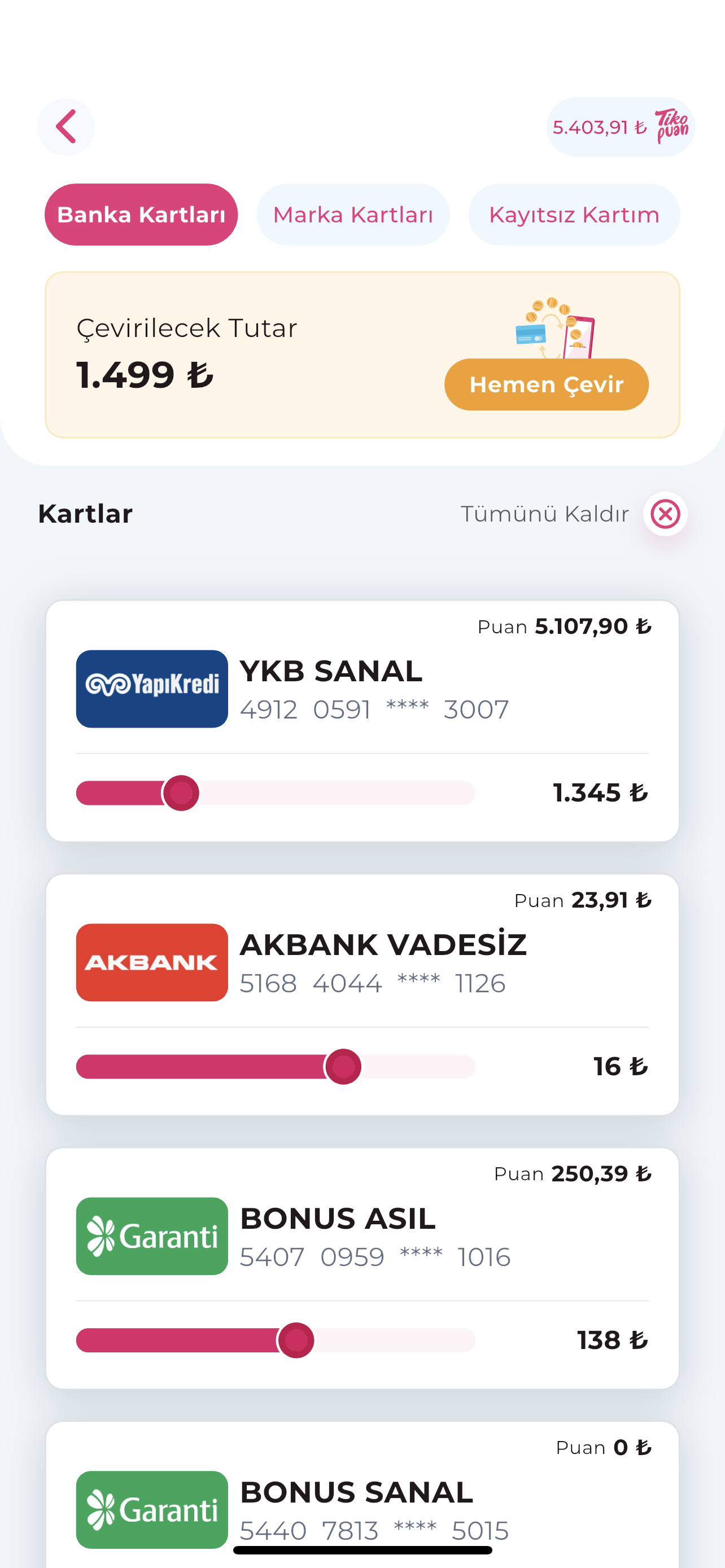 Puan Harca Uygulaması Ekran 4